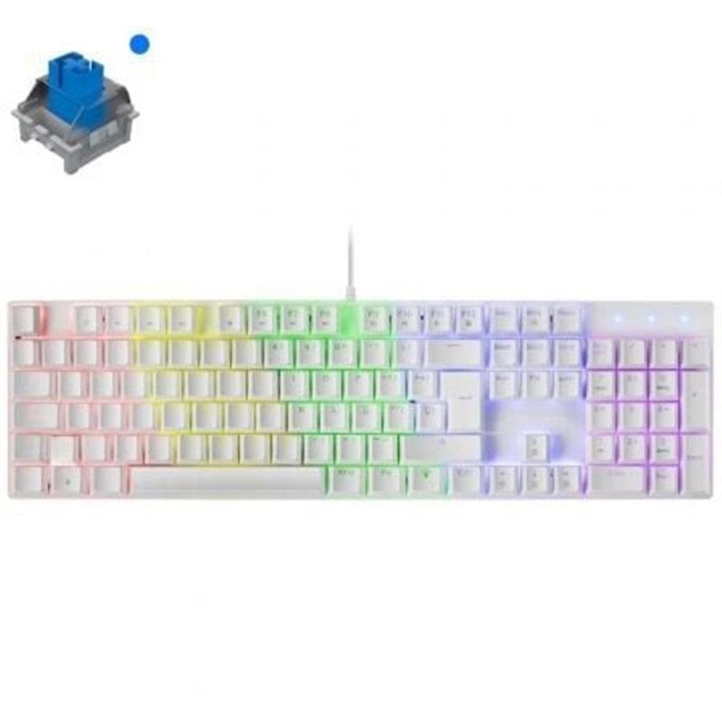 Teclado Gaming Mec�nico Mars Gaming MK422WBES/ Switch Azul/ Blanco