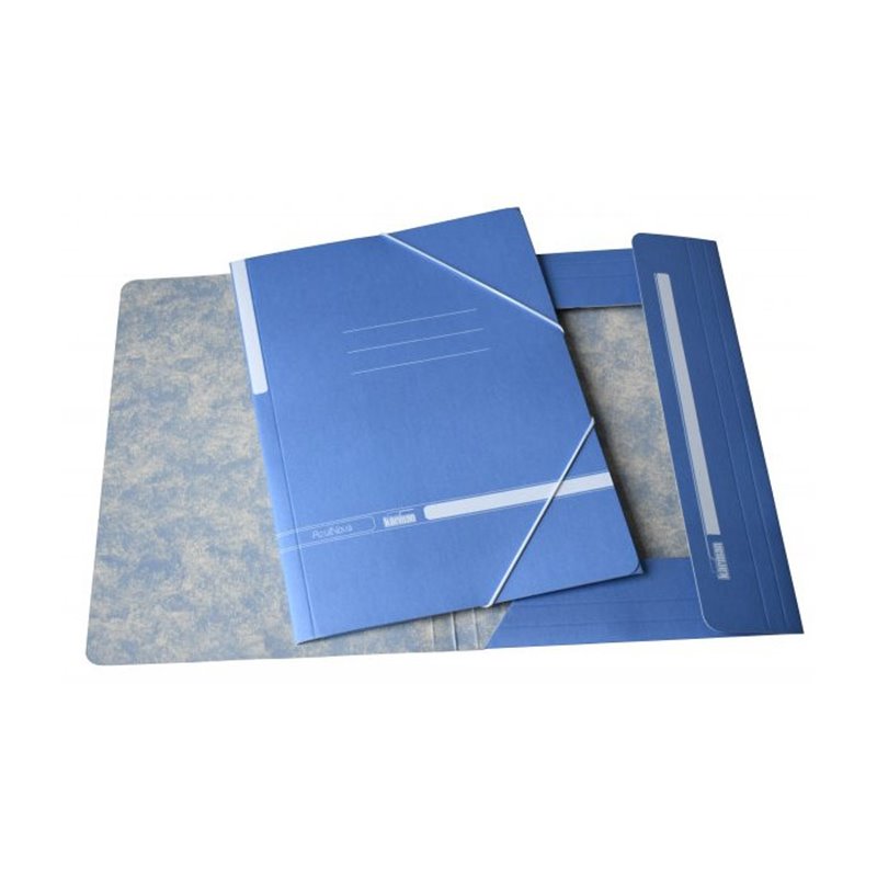 CARPETA CART�N AZUL CON GOMA SOLAPAS F�