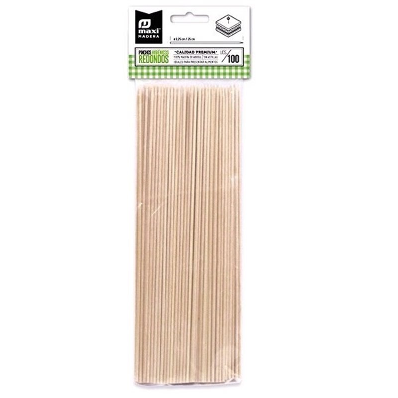 PINCHOS DE MADERA x 100 und. 25cm