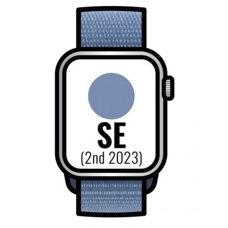 Apple Watch SE 2 Gen 2023/ GPS/ Cellular/ 44mm/ Caja de Aluminio Plata/ Correa Deportiva Loop Azul Invierno