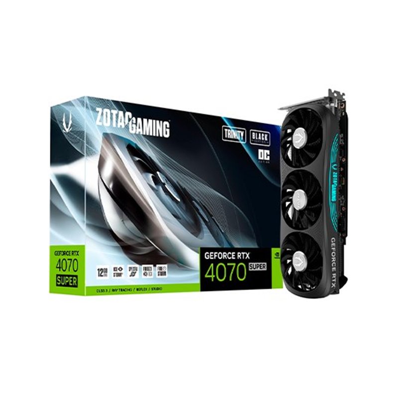 TARJETA GRÁFICA ZOTAC RTX 4070 SUPER TRINITY OC BLACK ED 1