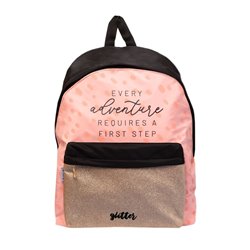 Mochila Every Adventure Requires a First Step Glitter 42cm