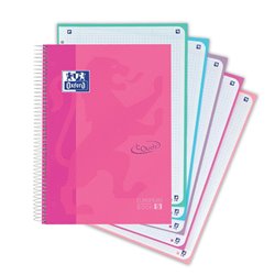 LIBRETA EUROPEANBOOK COLORES PASTEL 120H A4 CUADRICULA 5X5