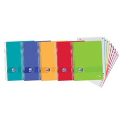 LIBRETA 8 COLORES A4 160H 5x5 TAPA PLASTICO COL. SURT. VIVOS