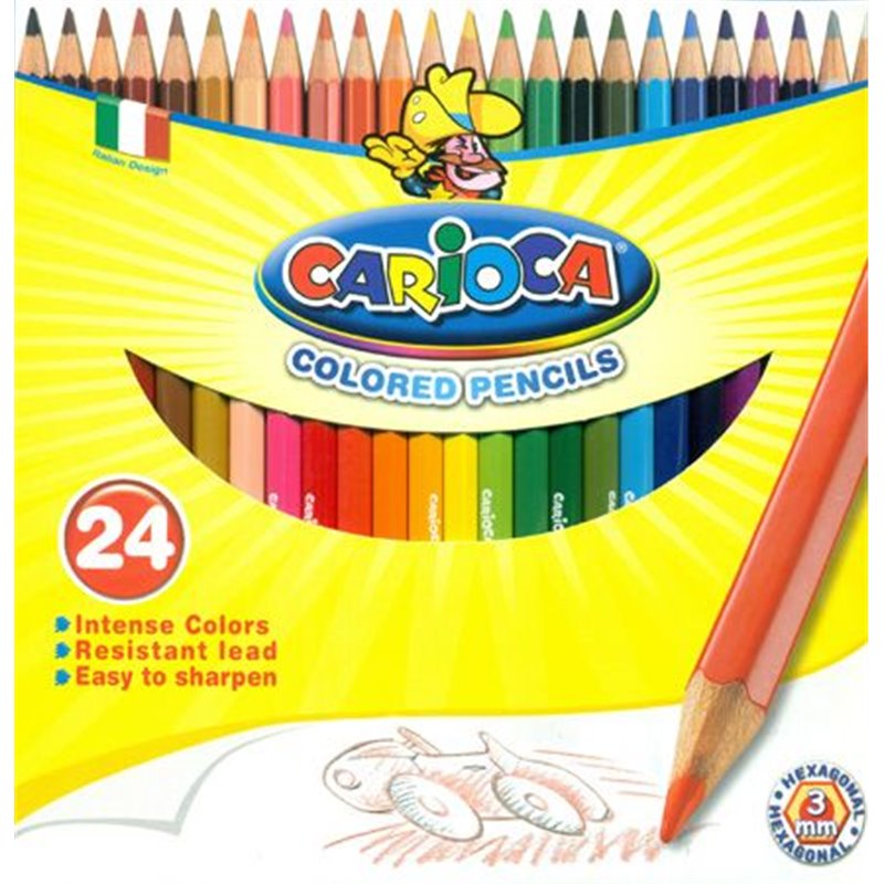 LAPICES DE COLORES CARIOCA MADERA 24und.