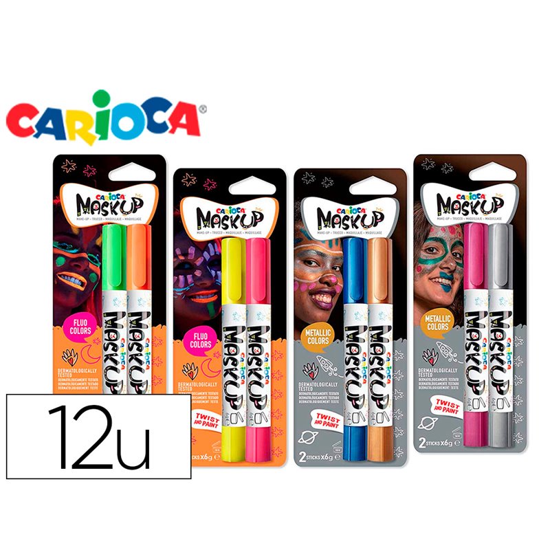 CAJA 12 BARRAS BLISTER 2 SURTIDO METALLIC Y NEON