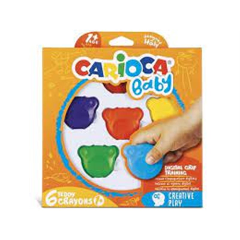 CAJA 6 CERAS TEDDY CRAYONS 1+