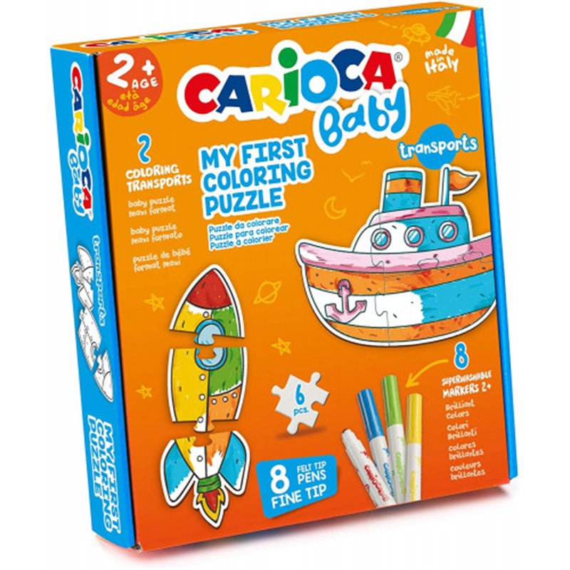 COLORING PUZZLE TRANSPORTS BABY 2+ CARIOCA