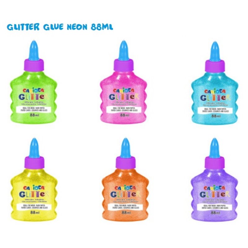 EXP.GLITTER GLUE BOTELLAS 88 ML NEON - 12 UDS