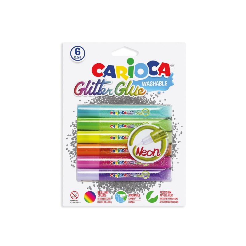 B/6 GLITTER GLUE FLUO COLOURS