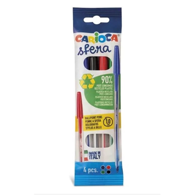 BOLIGRAFO SFERA CARIOCA 4 PCS. COLORES SURTIDO