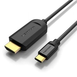 Cable Conversor HDMI 1.4 4K Vention CGUBH/ USB Tipo-C Macho - HDMI Macho/ 2m/ Negro