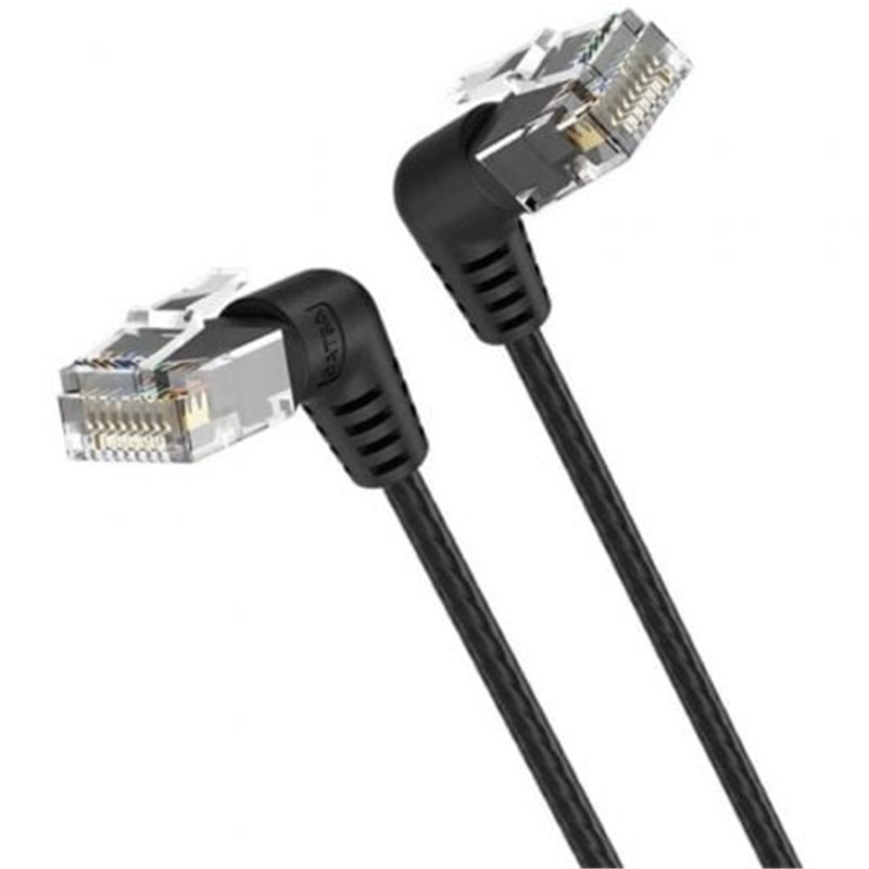 Cable de Red RJ45 UTP Vention IBOBF Cat.6A/ 1m/ Cabeza Rotatoria 360�/ Negro