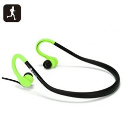 AURICULARES DEPORTIVOS NGS GREEN COUGAR - EST�REO - GANCHO ADAPTABLE A LA OREJA - IMPERMEABLES - 20HZ-20KHZ - CABLE 120CM - JACK