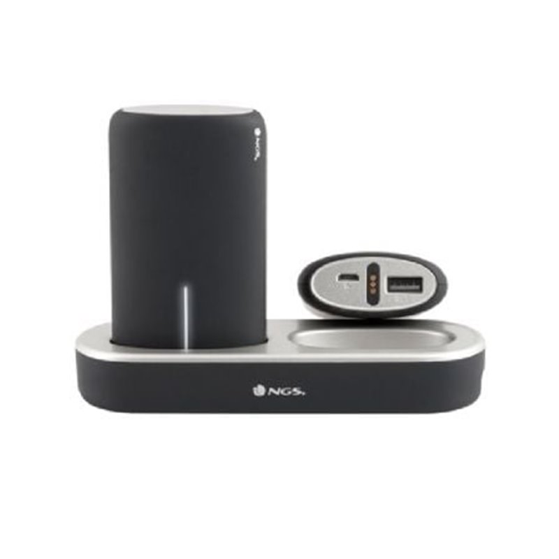 BASE DE CARGA NGS TWINPEAKS + 2 BATERIAS EXTERNAS 5000MAH (USB 2.1A - MICROUSB) - CARGA INTELIGENTE - PROTECCI�N SOBRETENSIONES