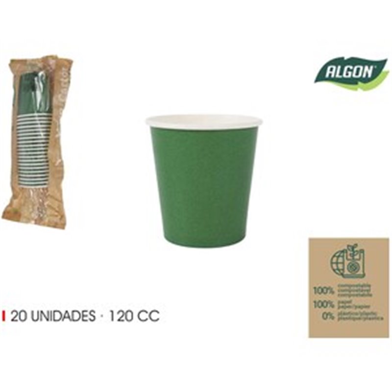 SET-20 VASO CARTON VERDE PINO 120CC ALGON