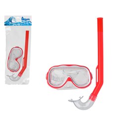 GAFAS BUCEO CON TUBO AQUA 17.5X45X6CM PVC ROJO NI�O 8-14