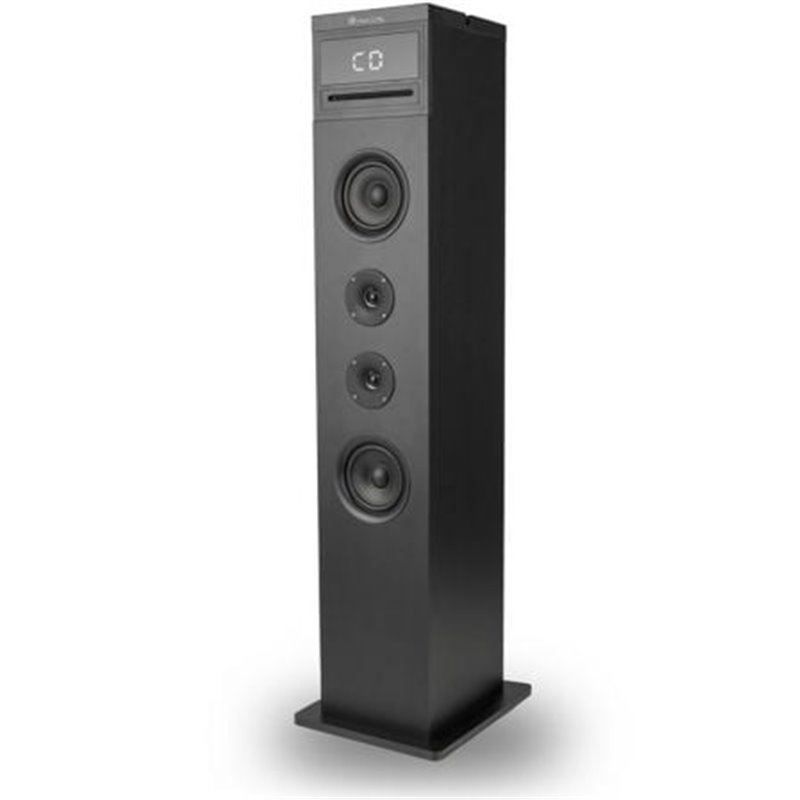 TORRE DE SONIDO 2.1 CON CARGADOR INALAMBRICO NGS SKYGAZER - 120W - BT - 1*WOOFER - 2*TWEETER - USB/AUX IN - REPRODUCTOR CD - MAN