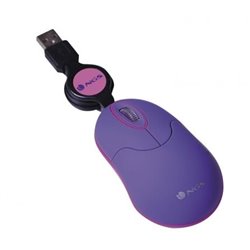 RAT�N CON CABLE RETRACTIL NGS SIN PURPLE PURPURA - �PTICO - 1000DPI - 3 BOTONES - USB