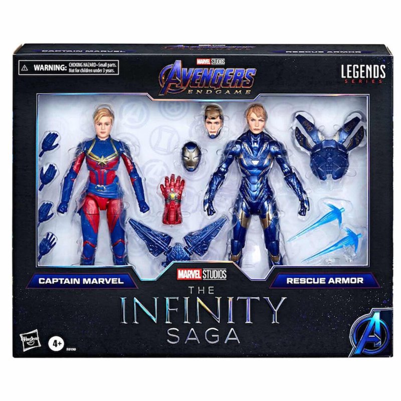 Blister 2 figuras Captain Marvel & Rescue Armor The Infinity Saga Endgame Los Vengadores Avengers Marvel 15cm