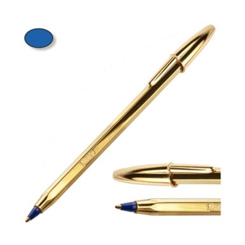 Bol�grafo Bic cristal Shine Oro tinta azul 1,0 mm.