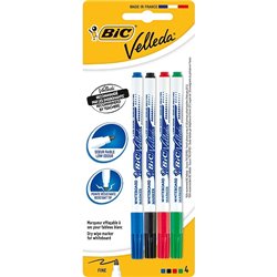 ROTULADOR BIC VELLEDA BORRABLE PARA PIZARRA BLANCA x4uni.