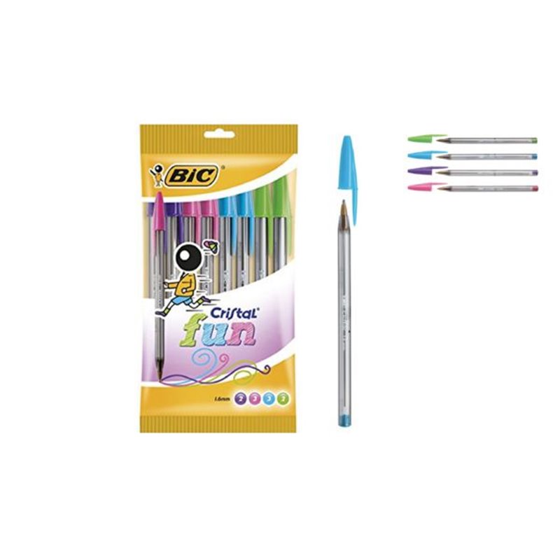 BIC CRISTAL FUN Punta 1.6mm x 10 und surt.