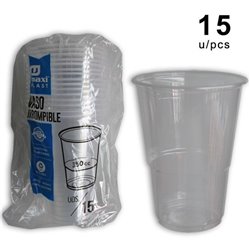 VASOS PLASTICO X16 TRANSPARENTE 350CC.