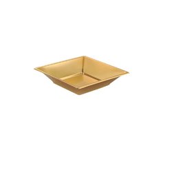 PLATO PLASTICO HONDO DORADO 17cm x4uni.