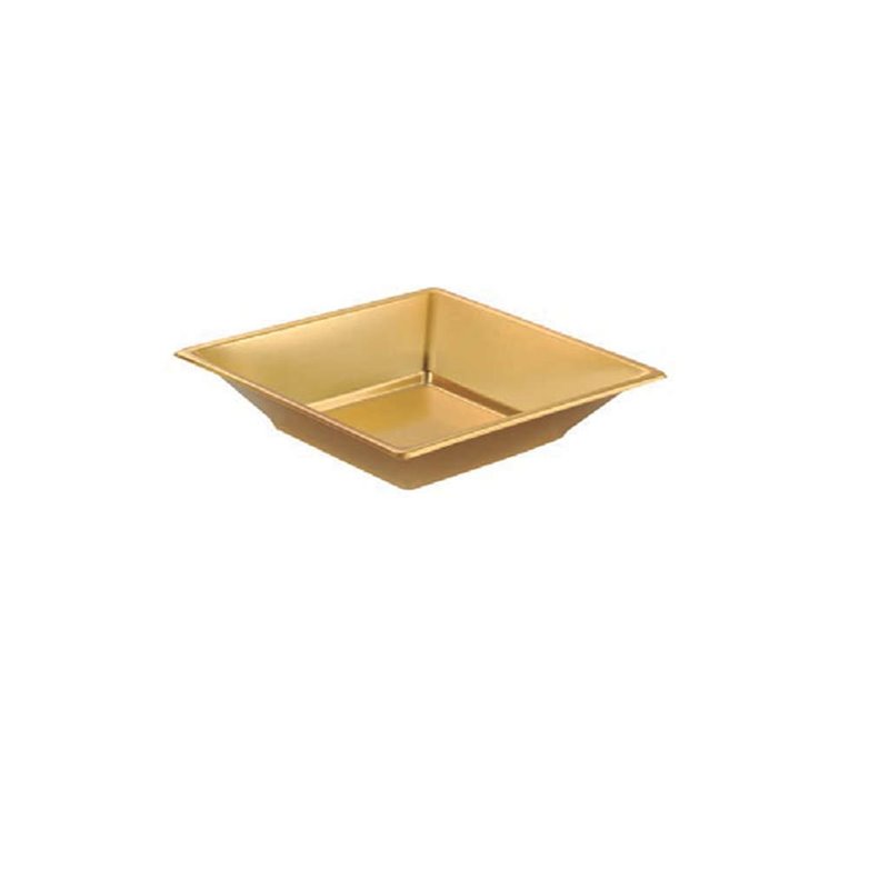 PLATO PLASTICO HONDO DORADO 17cm x4uni.