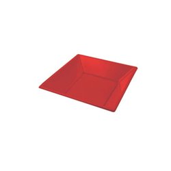 PLATO PLASTICO ROJO HONDO 17cm x6uni.