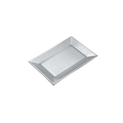 BANDEJA PLASTICO RECTANGULAR PLATEADA 330x225mm x2uni.