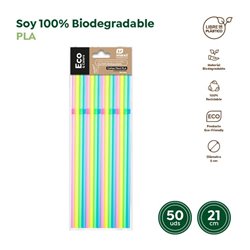 PAJITAS FLEXI BIODEGRADABLES COLORES