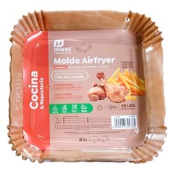 MOLDE AIRFRYER PAPEL SILICONADO 20X20X4.5CM 50UDS