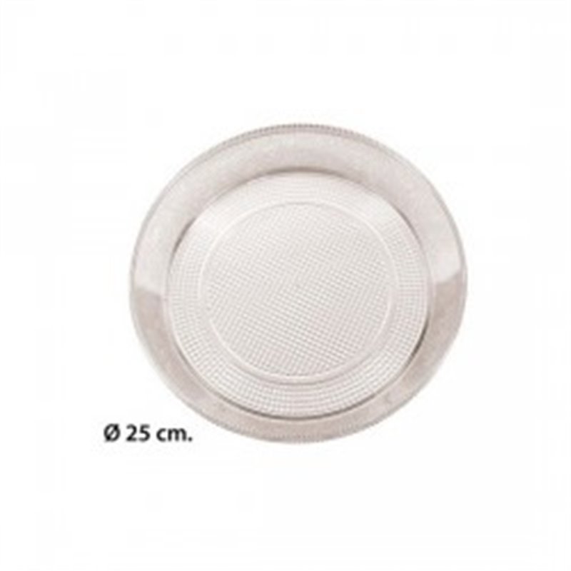 BANDEJA DELUX PLASTICO REUTILIZABLE REDONDA 25cm