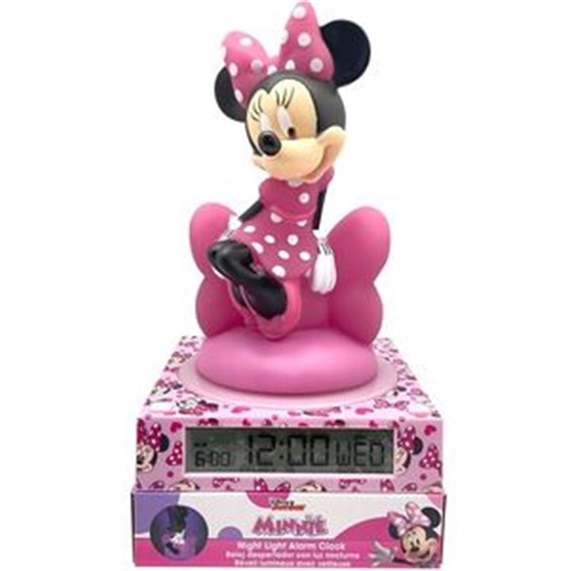 LAMPARA 3D CON DESPERTADOR MINNIE DISNEY