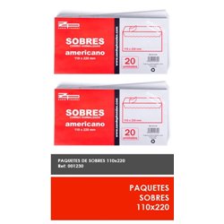 SOBRES CORREO NORMALIZADO x20uni  120 X 176mm