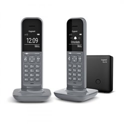 Gigaset CL390 Duo Teléfono DECT/analógico Gris Identificador de llamadas