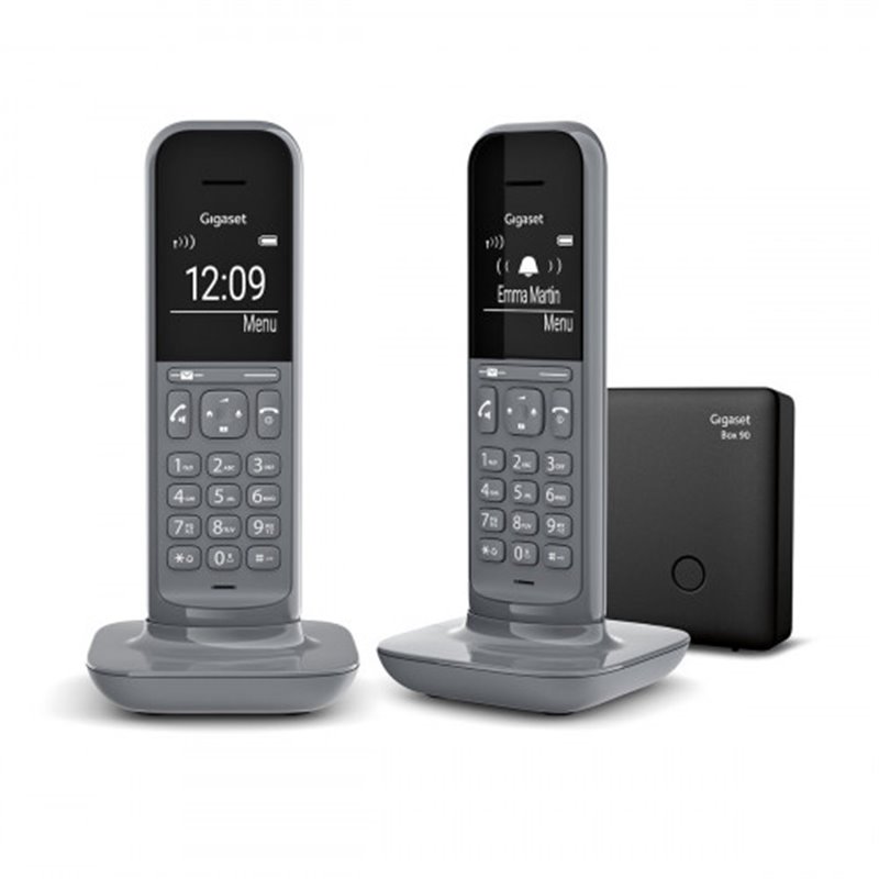 Gigaset CL390 Duo Teléfono DECT/analógico Gris Identificador de llamadas