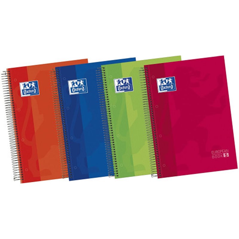 CUADERNO EUROPEANBOOK 5 TAPA EXTRADURA A4+ 120 HOJAS 5X5 COLORES VIVOS 50% HOJAS GRATIS OXFORD 100430279