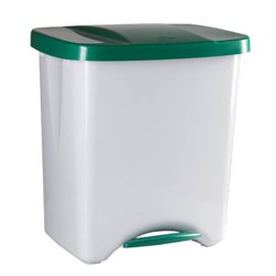 PAPELERA PEDALBIN ECOLOGIC 40L TAPA VERDE DENOX DP357