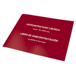 LIBRO DE SUBCONTRATACION EUSKERA/CASTELLANO A4 APAISADO 10 HOJAS NUMERADAS DOHE 09992