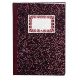 CUADERNO CARTONÉ CONTABILIDAD CAJA BURDEOS FOLIO NATURAL 100 HOJAS NUMERADAS DOHE 09951