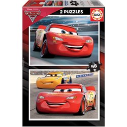 PUZZLE INFANTIL 2X48 CARS 3 DE 4-6 AÑOS EDUCA BORRAS 17177