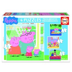 PUZZLE PROGRESIVOS PEPPA PIG 6-9-12-16 DE 3-5 AÑOS EDUCA BORRAS 15918