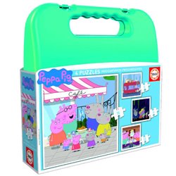 MALETA PUZZLES PROGRESIVOS PEPPA PIG 6-9-12-16 DE 3-5 AÑOS EDUCA BORRAS 18112