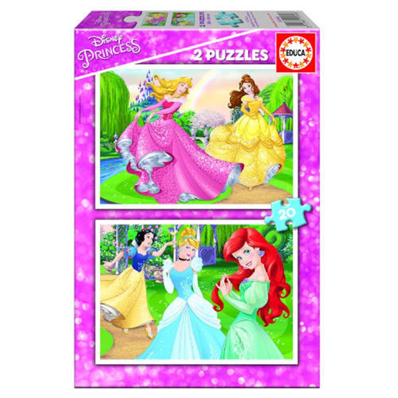 PUZZLE INFANTIL 2x20 PRINCESAS DISNEY DE 3-5 AÑOS EDUCA BORRAS 16846