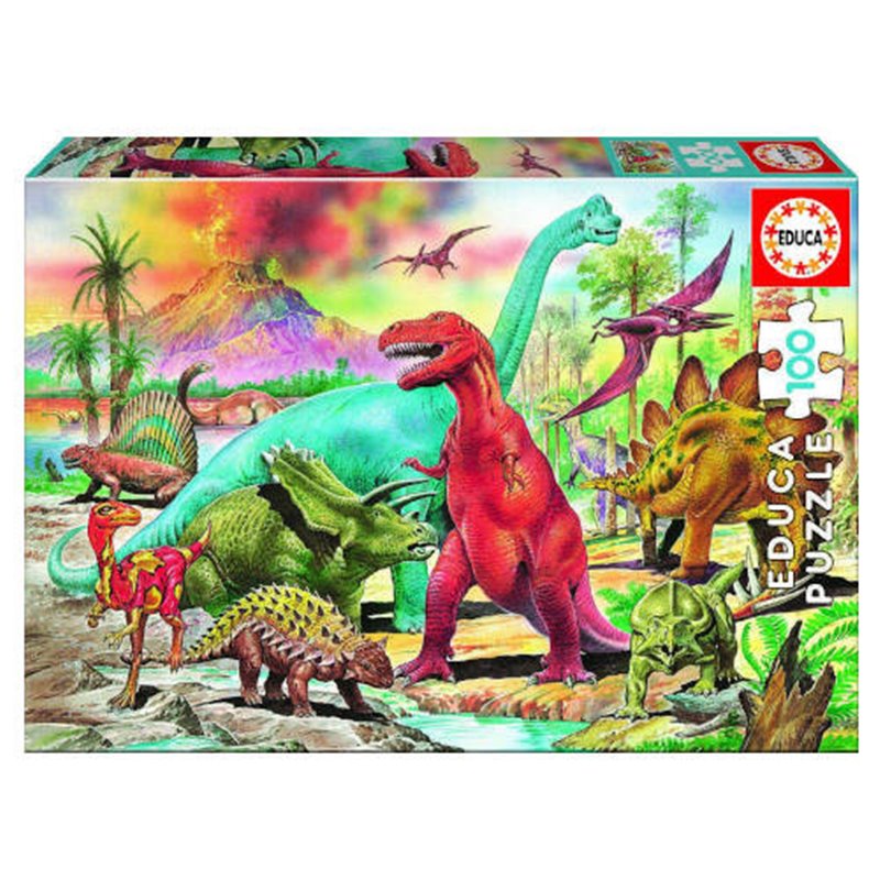 PUZZLE INFANTIL 100 DINOSAURIOS DE 6-8 AÑOS EDUCA BORRAS 13179