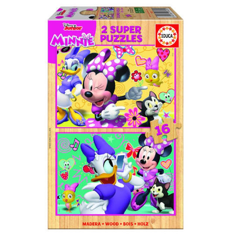 PUZZLE MADERA MINNIE HAPPY HELPERS 2X16 PIEZAS  EDUCA BORRAS