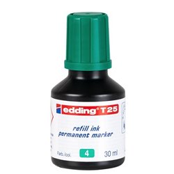 FRASCO TINTA PARA RELLENAR 25ML VERDE EDDING T25-004